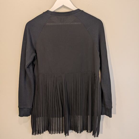 French Connection Sweater MixedMedia Sheer Pleats Classic Casual - Size XS - Picture 2 of 8